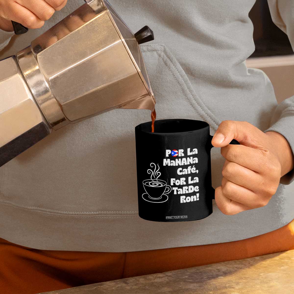 Por La Mañana Cafe Coffee Mug Puerto Rican Music Lover Coffee Fan TS14 Print Your Wear