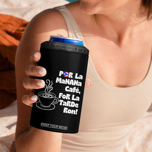 Por La Mañana Cafe 4 in 1 Can Cooler Tumbler Puerto Rican Music Lover Coffee Fan TS14 Print Your Wear