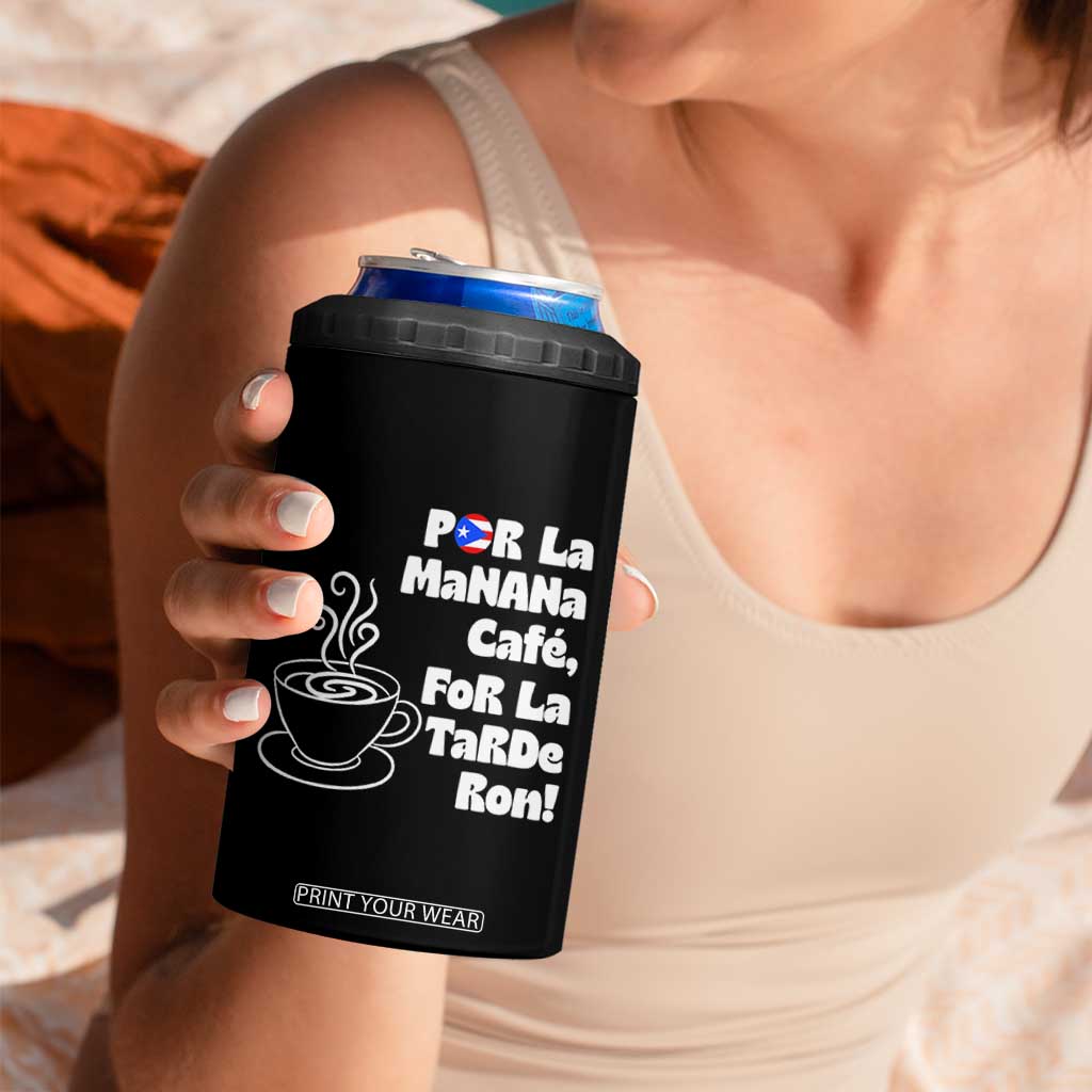 Por La Mañana Cafe 4 in 1 Can Cooler Tumbler Puerto Rican Music Lover Coffee Fan TS14 Print Your Wear