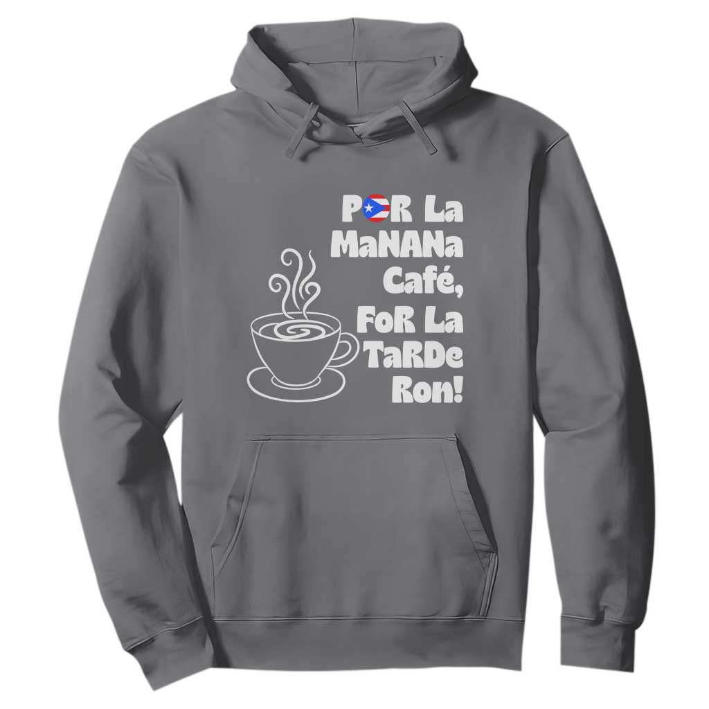 Por La Mañana Cafe Hoodie Puerto Rican Music Lover Coffee Fan TS14 Charcoal Print Your Wear