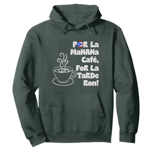 Por La Mañana Cafe Hoodie Puerto Rican Music Lover Coffee Fan TS14 Dark Forest Green Print Your Wear