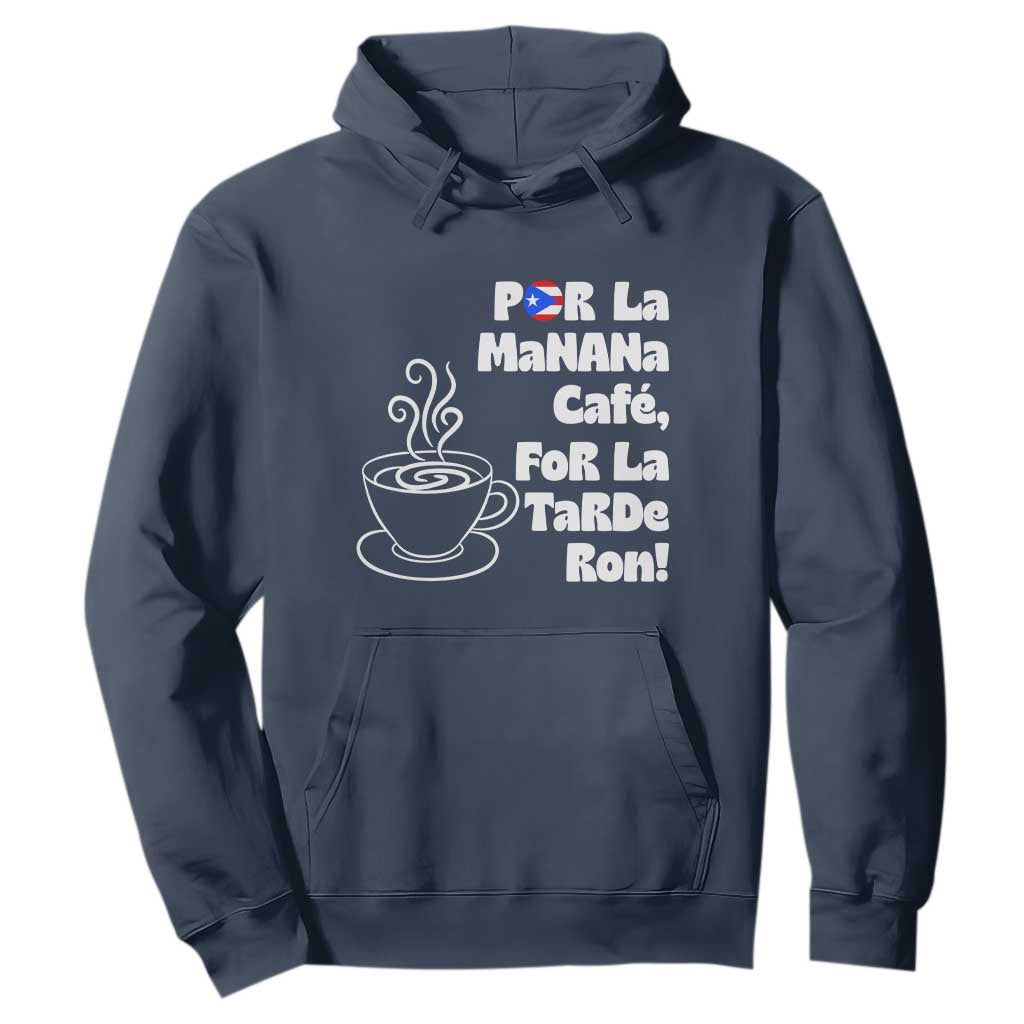 Por La Mañana Cafe Hoodie Puerto Rican Music Lover Coffee Fan TS14 Navy Print Your Wear