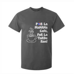 Por La Mañana Cafe T Shirt For Kid Puerto Rican Music Lover Coffee Fan TS14 Dark Heather Print Your Wear