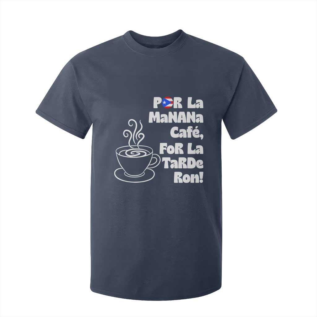 Por La Mañana Cafe T Shirt For Kid Puerto Rican Music Lover Coffee Fan TS14 Navy Print Your Wear