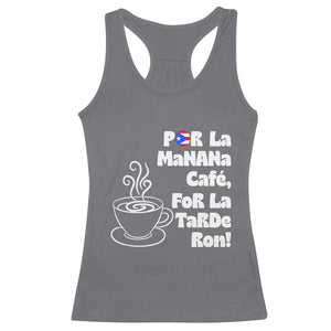 Por La Mañana Cafe Racerback Tank Top Puerto Rican Music Lover Coffee Fan TS14 Charcoal Print Your Wear