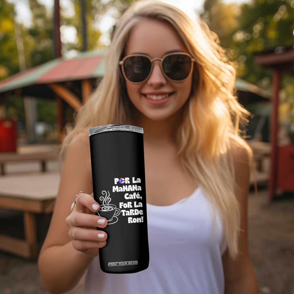 Por La Mañana Cafe Skinny Tumbler Puerto Rican Music Lover Coffee Fan TS14 Print Your Wear