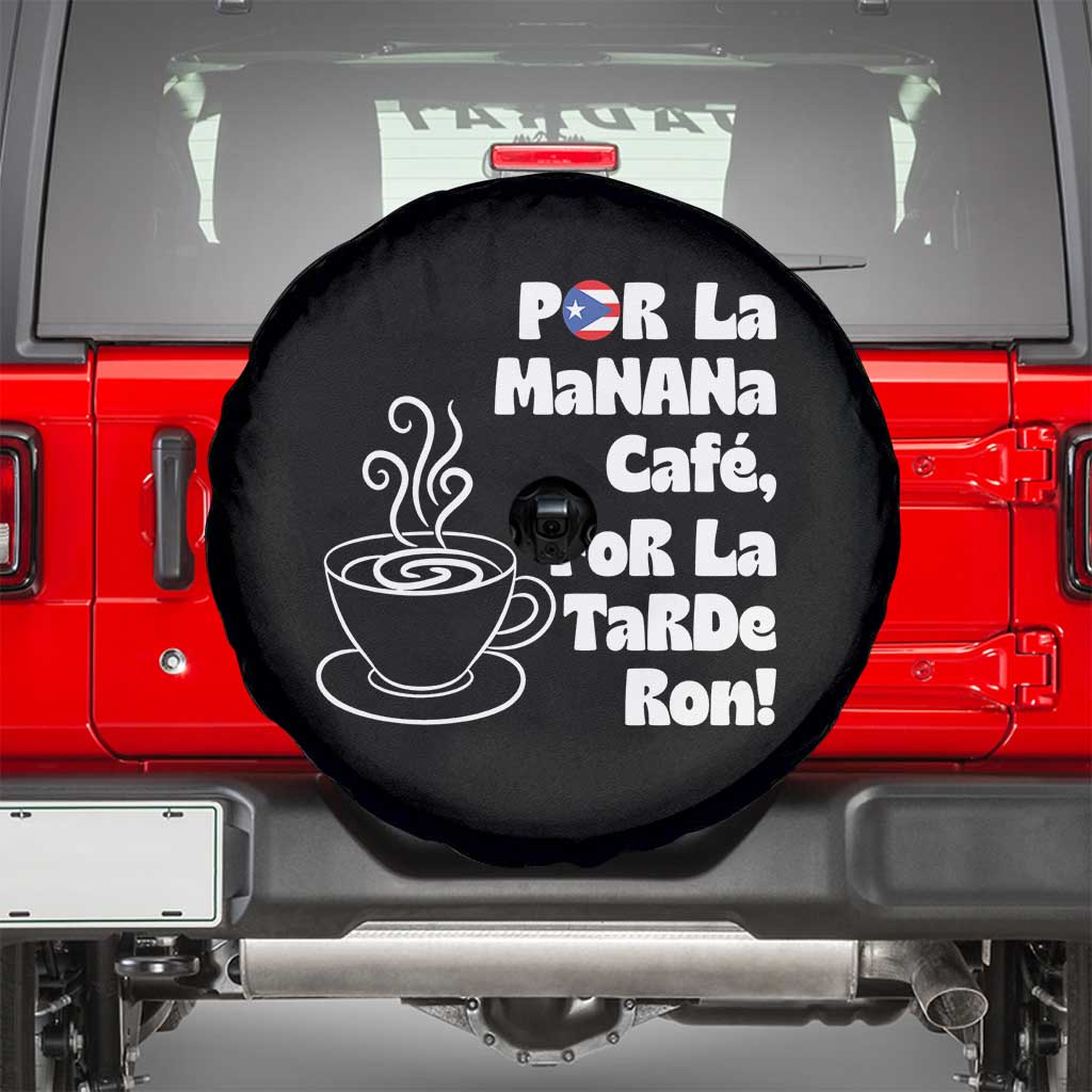 Por La Mañana Cafe Spare Tire Cover Puerto Rican Music Lover Coffee Fan TS14 Black Print Your Wear