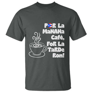 Por La Mañana Cafe T Shirt Puerto Rican Music Lover Coffee Fan TS14 Dark Heather Print Your Wear