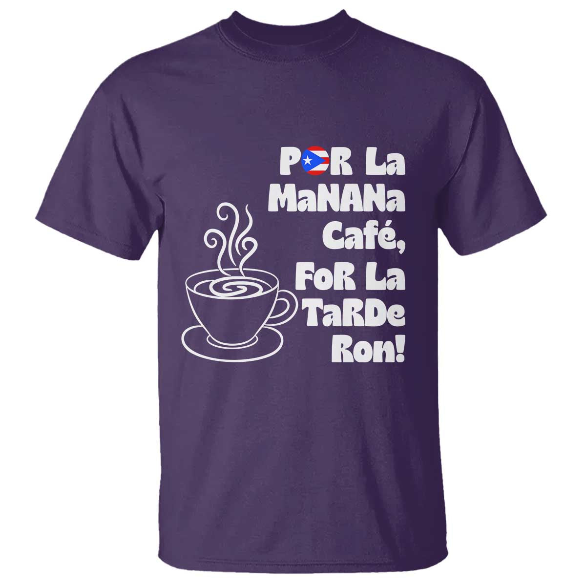Por La Mañana Cafe T Shirt Puerto Rican Music Lover Coffee Fan TS14 Purple Print Your Wear