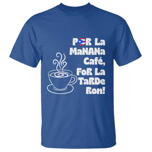 Por La Mañana Cafe T Shirt Puerto Rican Music Lover Coffee Fan TS14 Royal Blue Print Your Wear