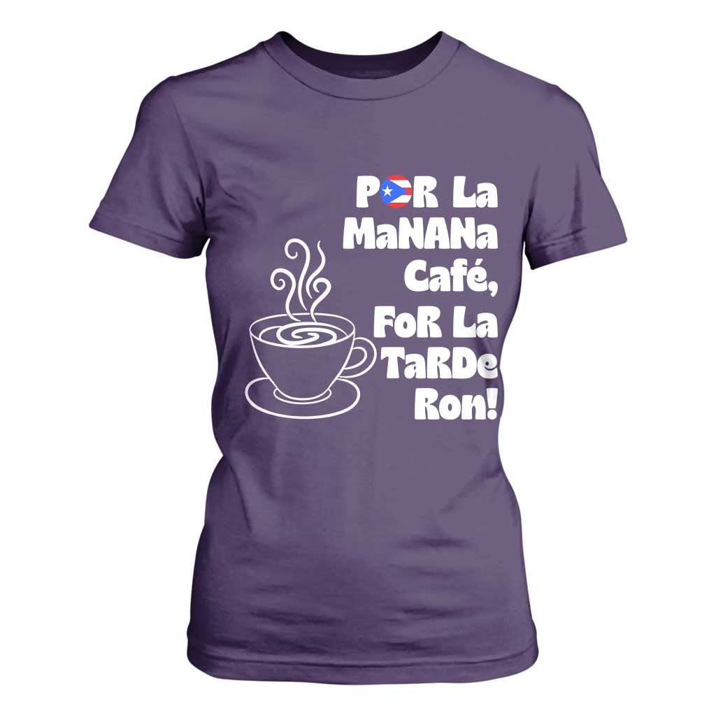 Por La Mañana Cafe T Shirt For Women Puerto Rican Music Lover Coffee Fan TS14 Purple Print Your Wear
