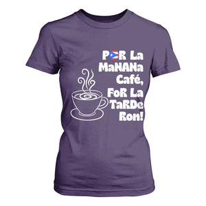 Por La Mañana Cafe T Shirt For Women Puerto Rican Music Lover Coffee Fan TS14 Purple Print Your Wear