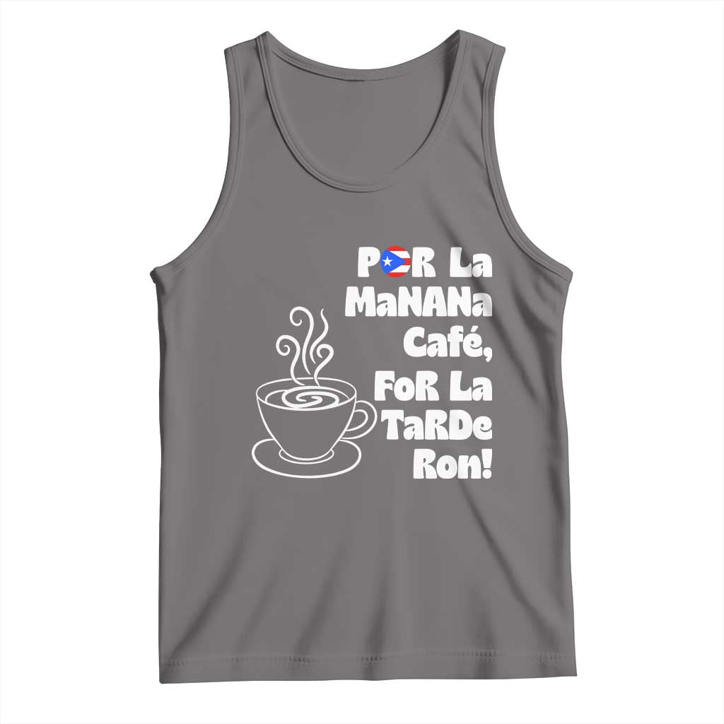 Por La Mañana Cafe Tank Top Puerto Rican Music Lover Coffee Fan TS14 Deep Heather Print Your Wear