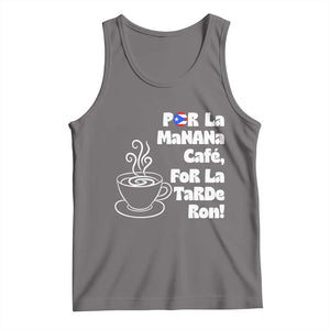 Por La Mañana Cafe Tank Top Puerto Rican Music Lover Coffee Fan TS14 Deep Heather Print Your Wear
