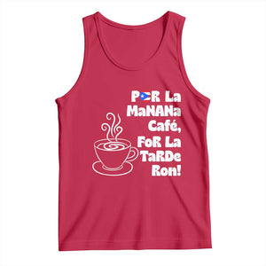 Por La Mañana Cafe Tank Top Puerto Rican Music Lover Coffee Fan TS14 Red Print Your Wear
