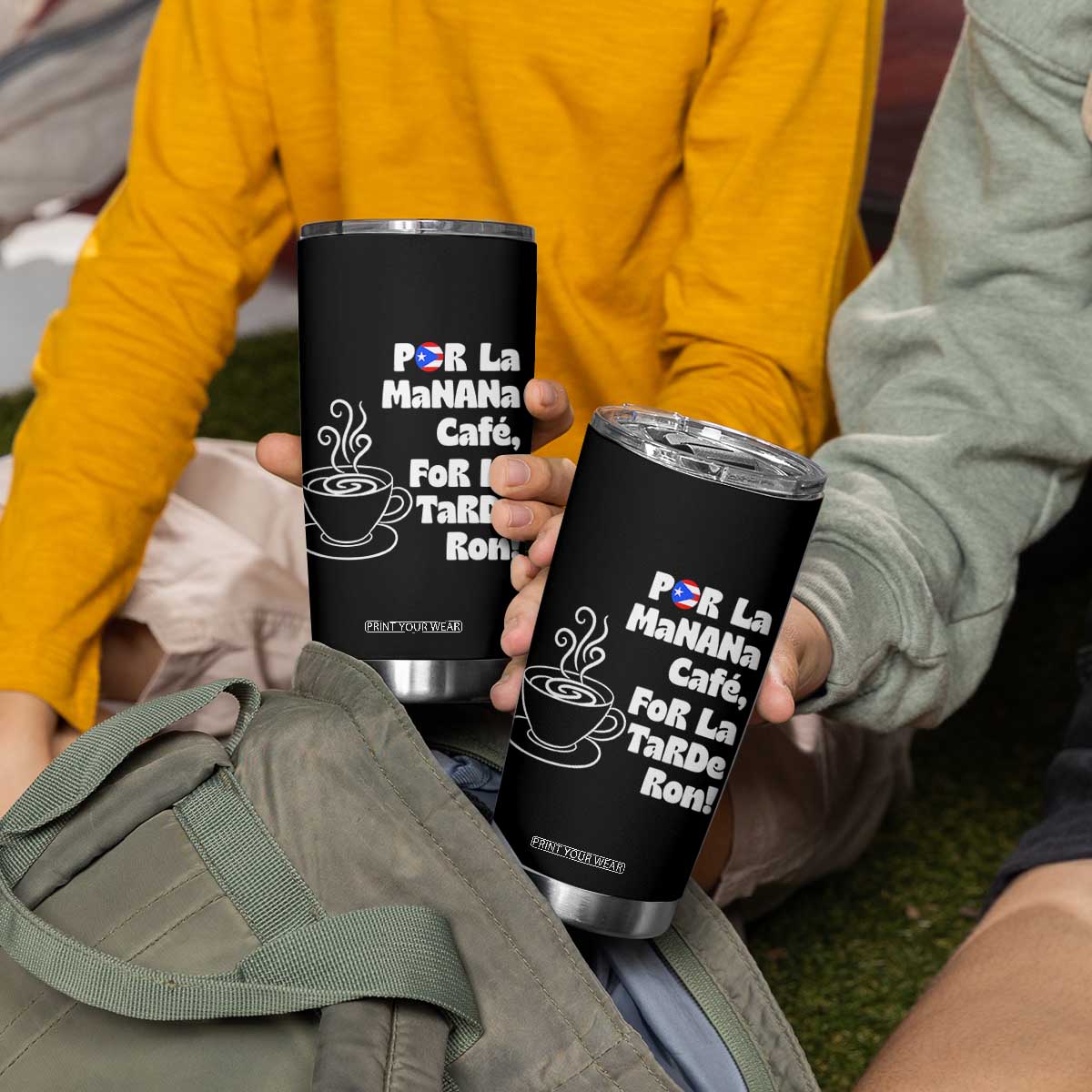 Por La Mañana Cafe Tumbler Cup Puerto Rican Music Lover Coffee Fan TS14 Print Your Wear
