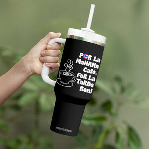 Por La Mañana Cafe Tumbler With Handle Puerto Rican Music Lover Coffee Fan TS14 Print Your Wear