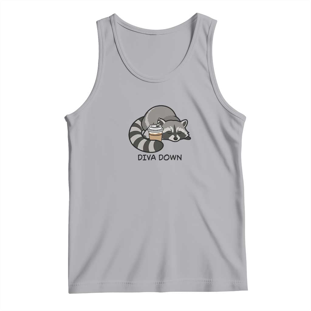 Diva Down Tank Top Funny Raccoon Relaxed TS14 Athletic Heather Print Your Wear