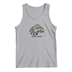 Diva Down Tank Top Funny Raccoon Relaxed TS14 Athletic Heather Print Your Wear