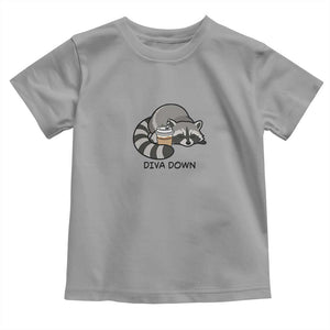 Diva Down Toddler T Shirt Funny Raccoon Relaxed TS14 Sport Gray Print Your Wear