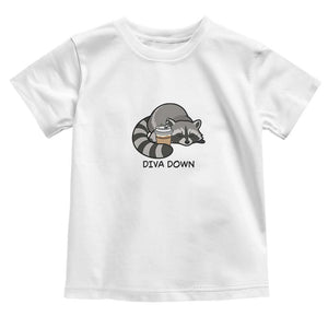Diva Down Toddler T Shirt Funny Raccoon Relaxed TS14 White Print Your Wear