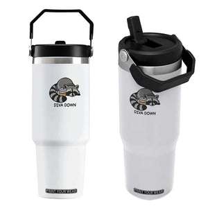 Diva Down Flip Straw Tumbler Funny Raccoon Relaxed TS14 One Size: 30 oz White Print Your Wear