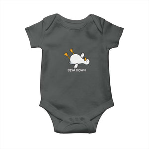 Diva Down Silly Goose Baby Onesie Funny Sarcastic Animal Meme TS14 Dark Heather Print Your Wear