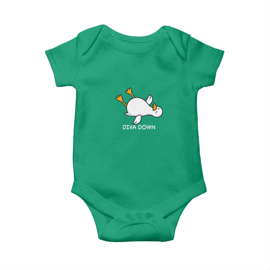Diva Down Silly Goose Baby Onesie Funny Sarcastic Animal Meme TS14 Irish Green Print Your Wear