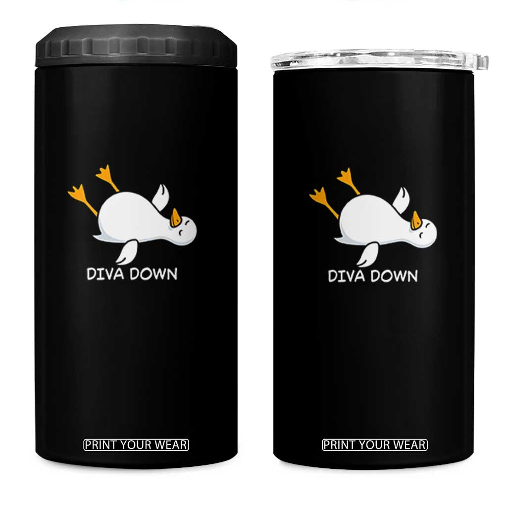 Diva Down Silly Goose 4 in 1 Can Cooler Tumbler Funny Sarcastic Animal Meme TS14 One Size: 16 oz Black Print Your Wear