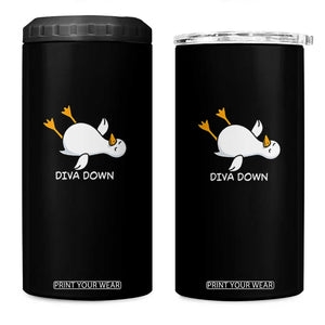 Diva Down Silly Goose 4 in 1 Can Cooler Tumbler Funny Sarcastic Animal Meme TS14 One Size: 16 oz Black Print Your Wear