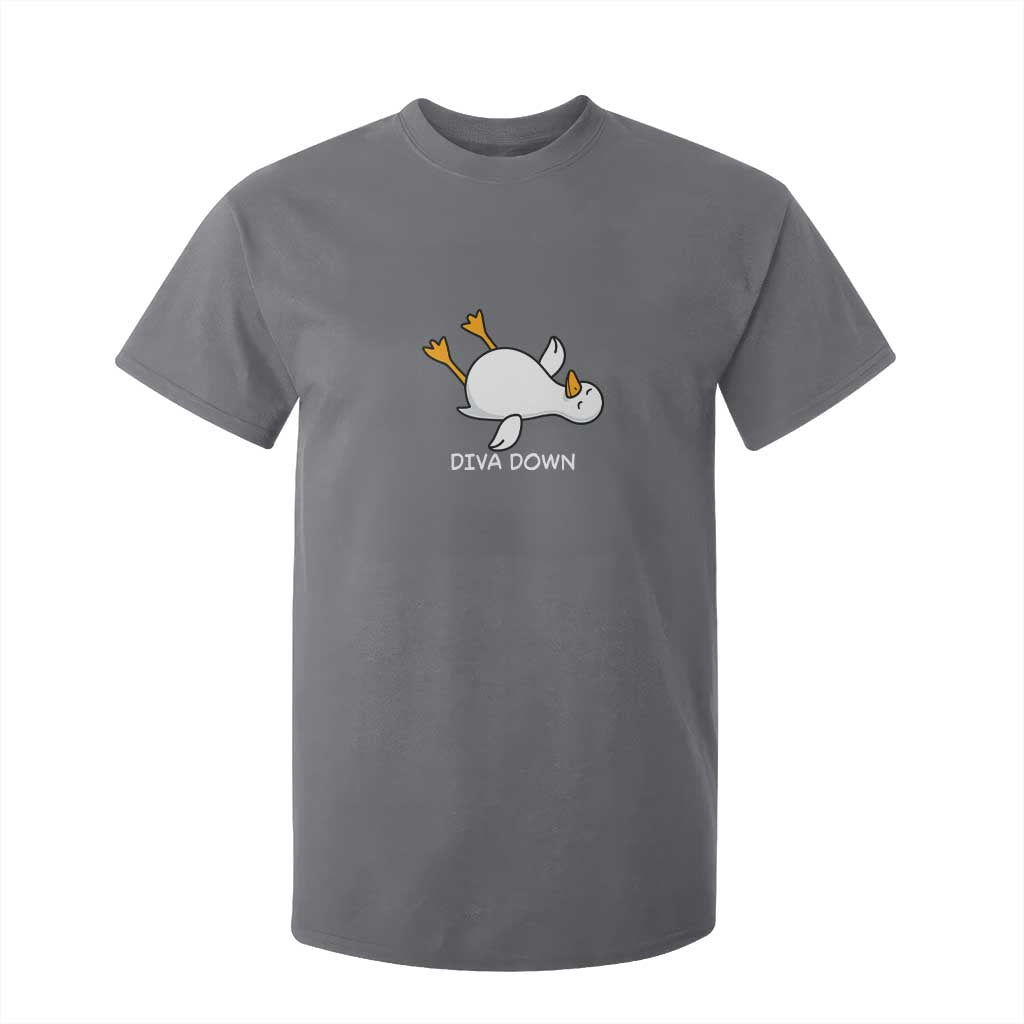 Diva Down Silly Goose T Shirt For Kid Funny Sarcastic Animal Meme TS14 Charcoal Print Your Wear