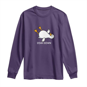 Diva Down Silly Goose Long Sleeve Shirt Funny Sarcastic Animal Meme TS14 Purple Print Your Wear