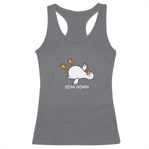 Diva Down Silly Goose Racerback Tank Top Funny Sarcastic Animal Meme TS14 Charcoal Print Your Wear