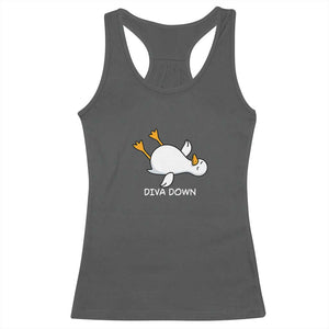 Diva Down Silly Goose Racerback Tank Top Funny Sarcastic Animal Meme TS14 Dark Heather Print Your Wear