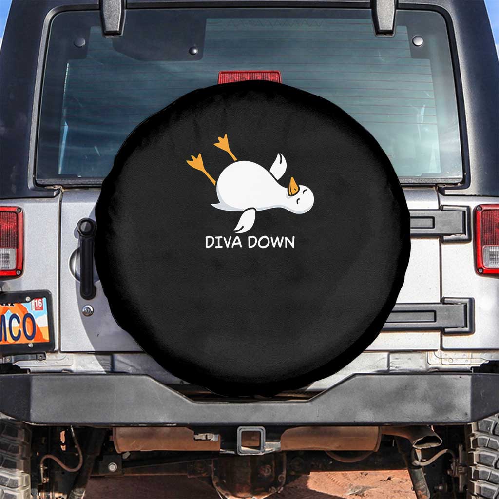 Diva Down Silly Goose Spare Tire Cover Funny Sarcastic Animal Meme TS14 No hole Black Print Your Wear