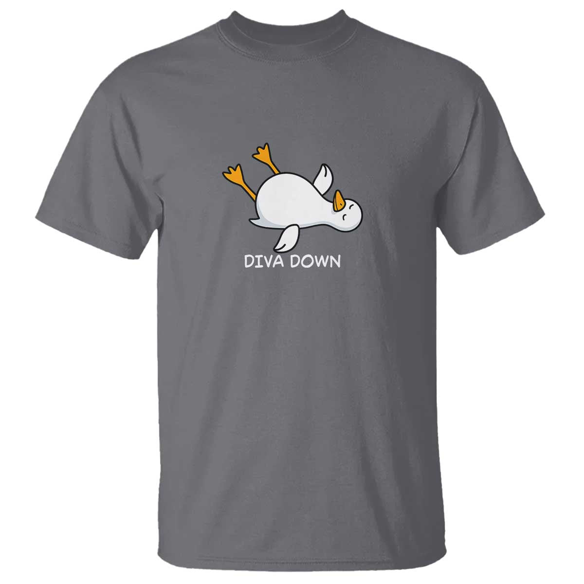 Diva Down Silly Goose T Shirt Funny Sarcastic Animal Meme TS14 Charcoal Print Your Wear