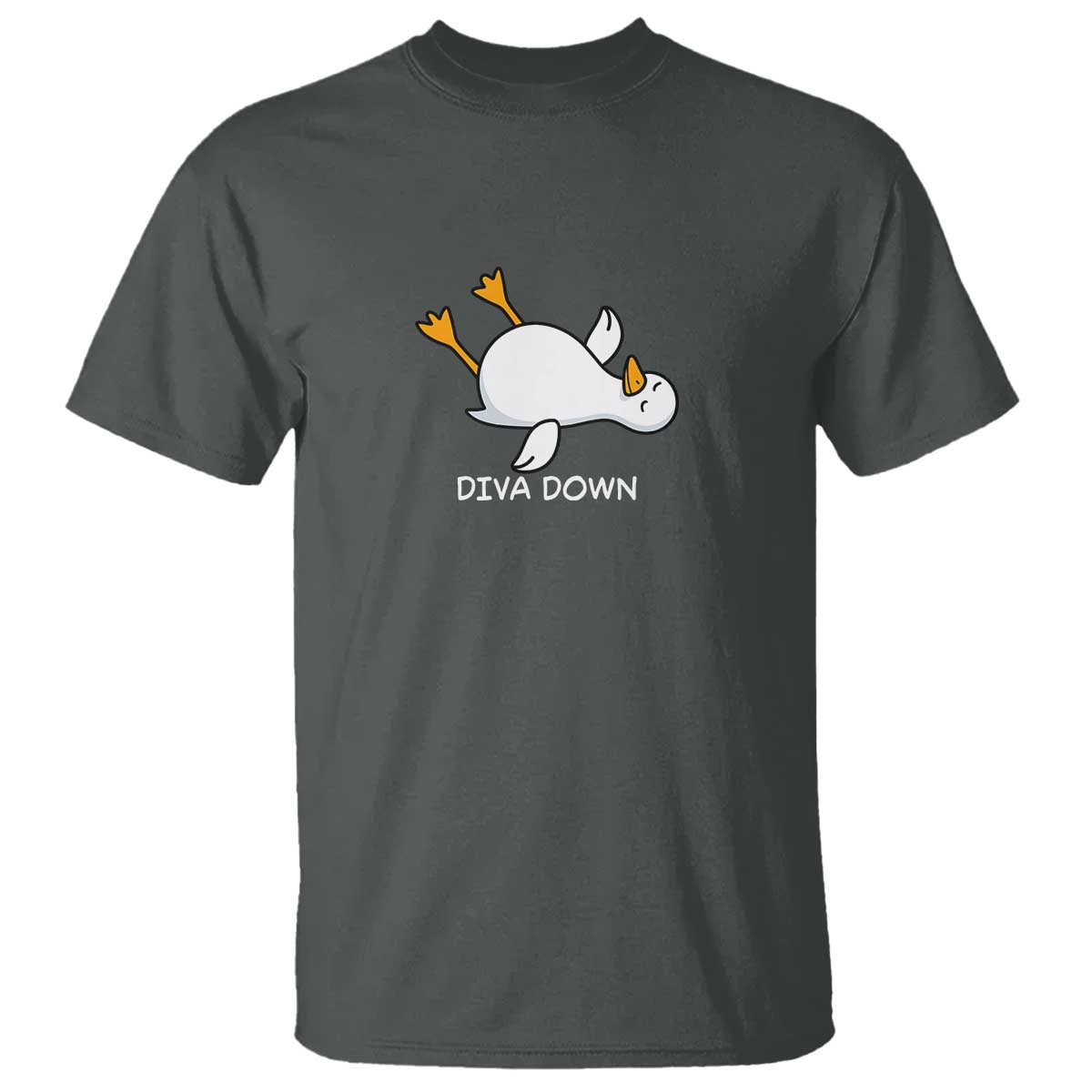 Diva Down Silly Goose T Shirt Funny Sarcastic Animal Meme TS14 Dark Heather Print Your Wear
