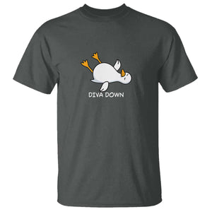 Diva Down Silly Goose T Shirt Funny Sarcastic Animal Meme TS14 Dark Heather Print Your Wear