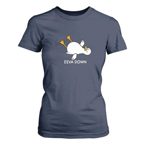 Diva Down Silly Goose T Shirt For Women Funny Sarcastic Animal Meme TS14 Navy Print Your Wear