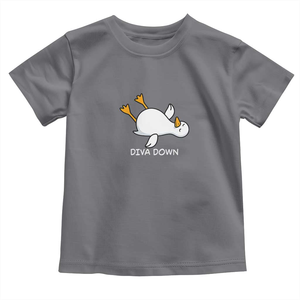 Diva Down Silly Goose Toddler T Shirt Funny Sarcastic Animal Meme TS14 Charcoal Print Your Wear