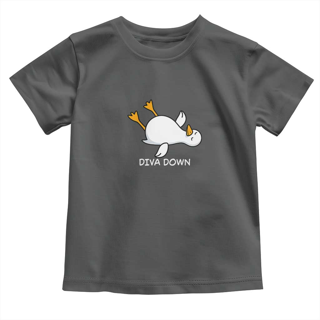 Diva Down Silly Goose Toddler T Shirt Funny Sarcastic Animal Meme TS14 Dark Heather Print Your Wear