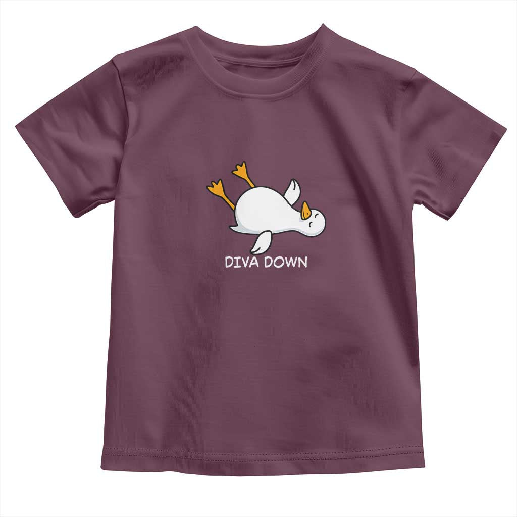 Diva Down Silly Goose Toddler T Shirt Funny Sarcastic Animal Meme TS14 Maroon Print Your Wear