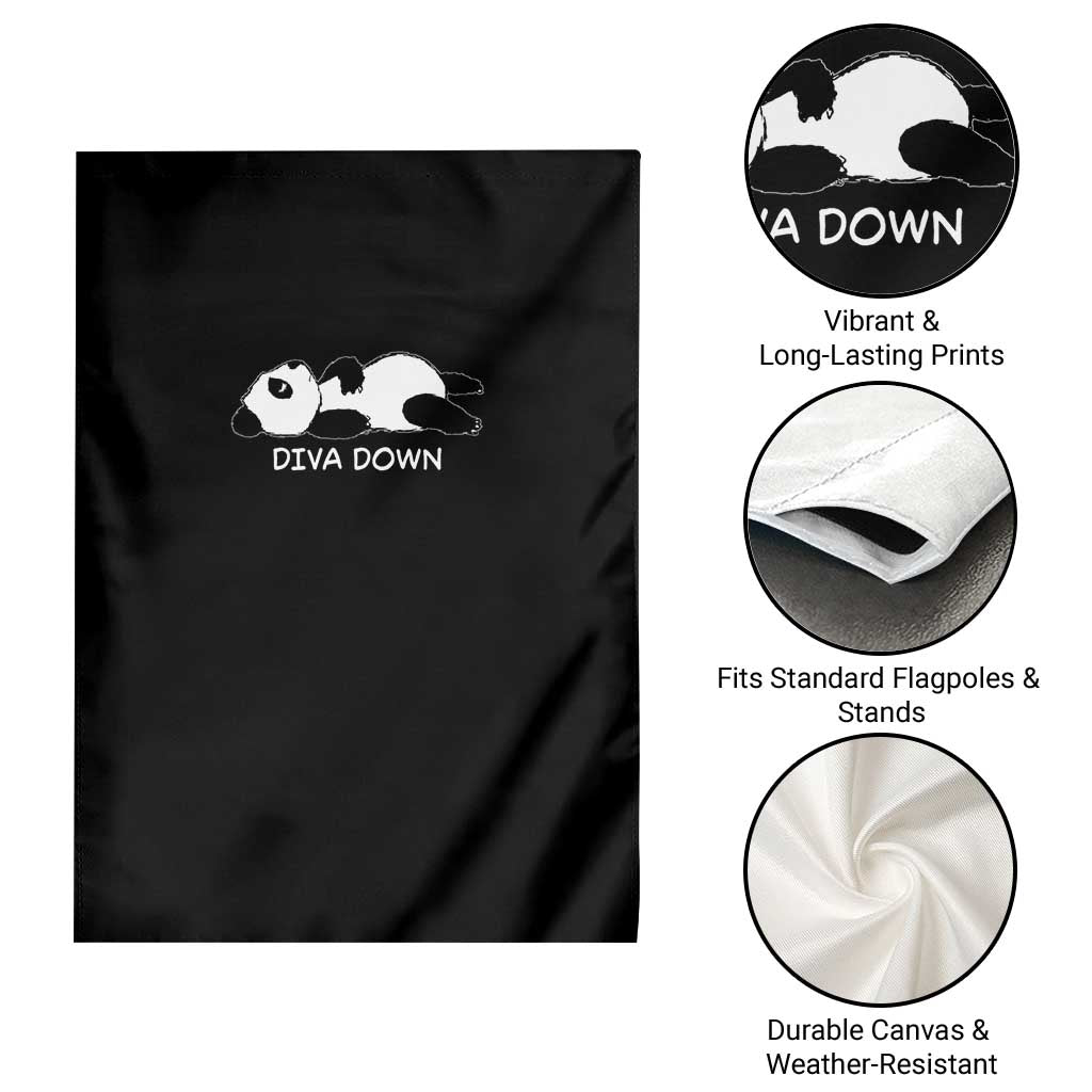 Diva Down Garden Flag Funny Lazy Panda Meme TS14 Print Your Wear