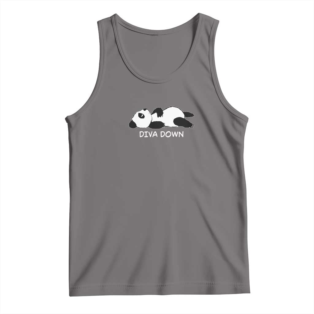 Diva Down Tank Top Funny Lazy Panda Meme TS14 Deep Heather Print Your Wear