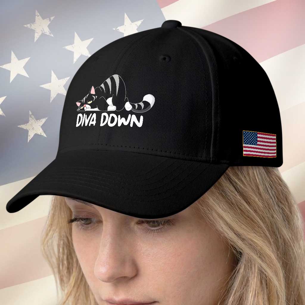 Diva Down Baseball Cap Funny Sarcastic Cat Meme TS14 Print Your Wear