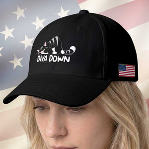 Diva Down Baseball Cap Funny Sarcastic Cat Meme TS14 Print Your Wear