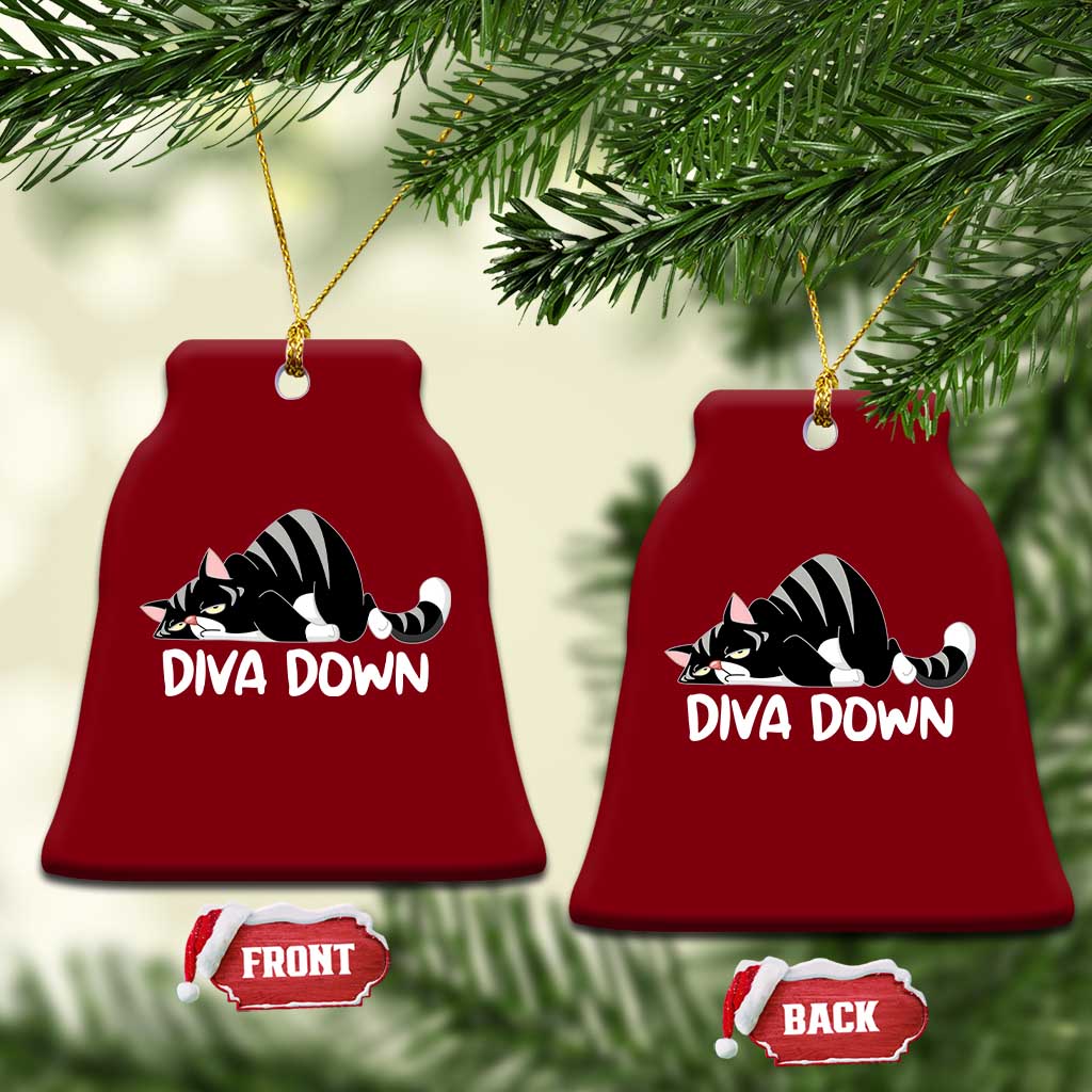 Diva Down Ceramic Ornament Funny Sarcastic Cat Meme TS14 Print Your Wear