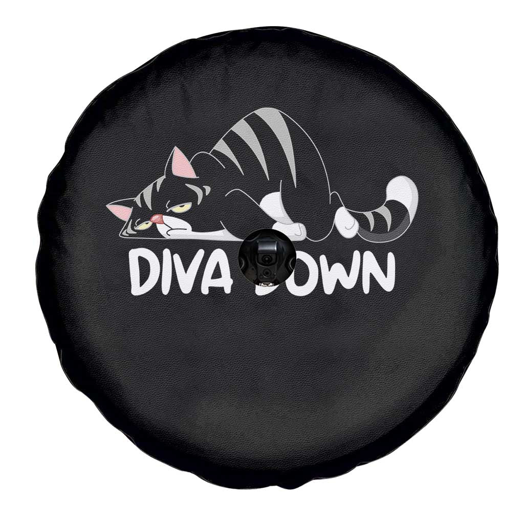 Diva Down Spare Tire Cover Funny Sarcastic Cat Meme TS14 Print Your Wear
