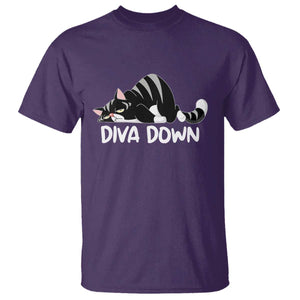 Diva Down T Shirt Funny Sarcastic Cat Meme TS14 Purple Print Your Wear