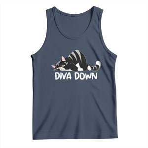 Diva Down Tank Top Funny Sarcastic Cat Meme TS14 Navy Print Your Wear